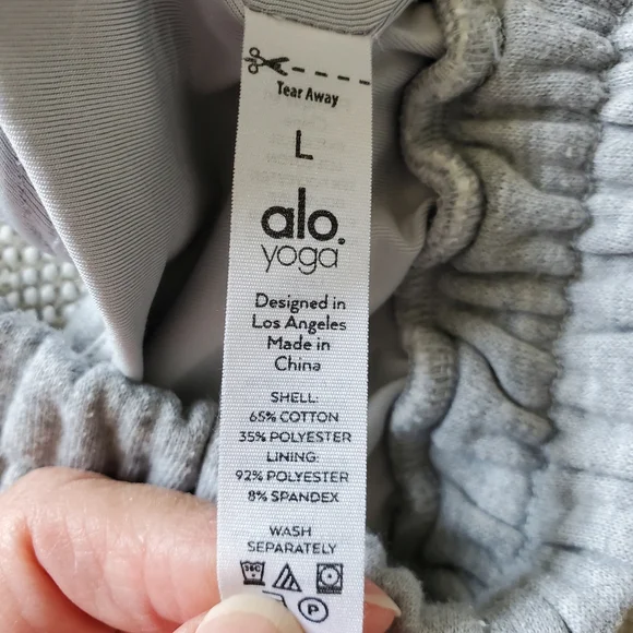 ALO Yoga Heather Gray Scoop Neck Sweatshirt Bra. Size Large - Picture 6 of 6